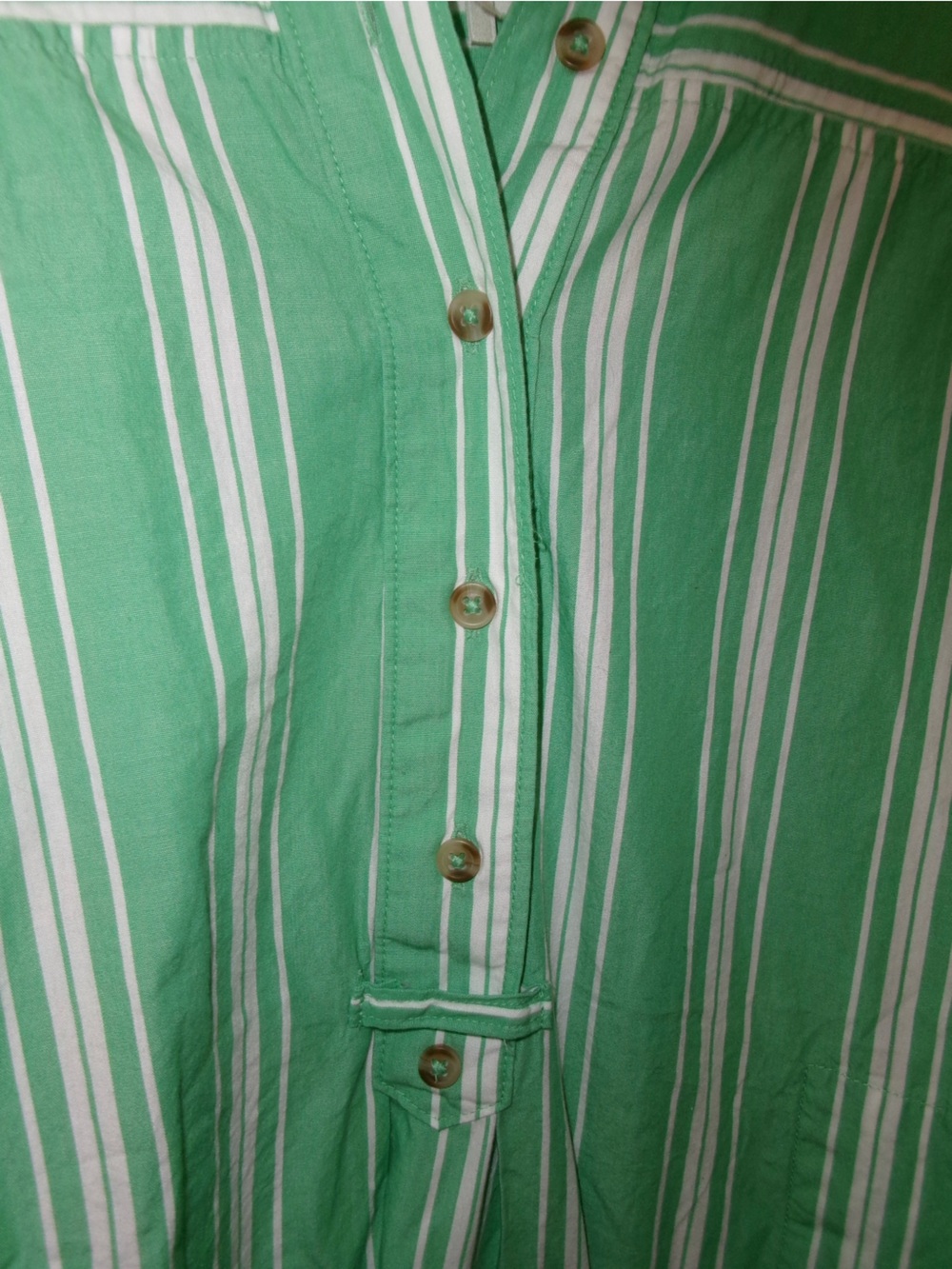 Anthropologie L XL Mint Green Striped Oversized Shirt Dress Beach Cover Up - Picture 4 of 5